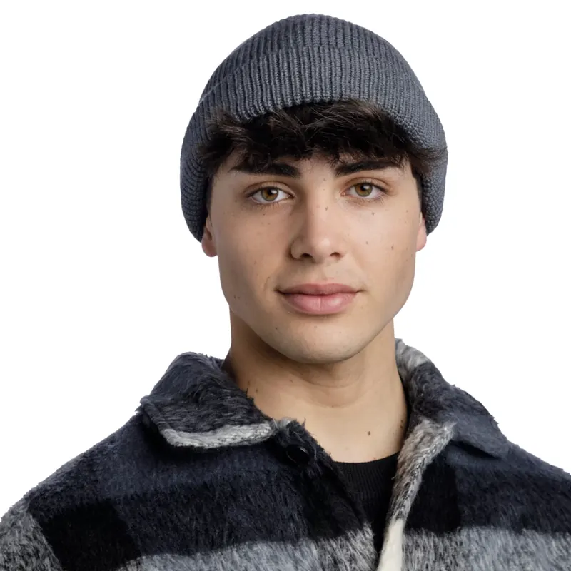 Buff Ervin Merino Hat Beanie 13232393710, Unisex, Szare, czapki, wełna, rozmiar: One size