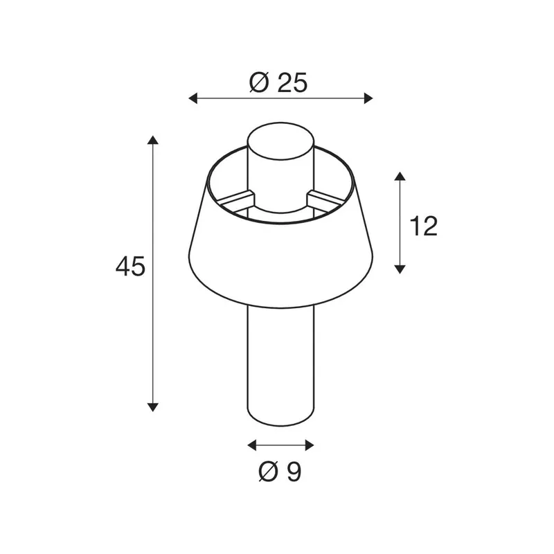 SLV Photoni 45 lampa cokołowa, czarny, aluminium, wysokość 45 cm