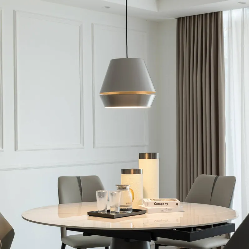 Lampa wisząca LED Lucande Mynoria, szary, aluminium, Ø 35 cm