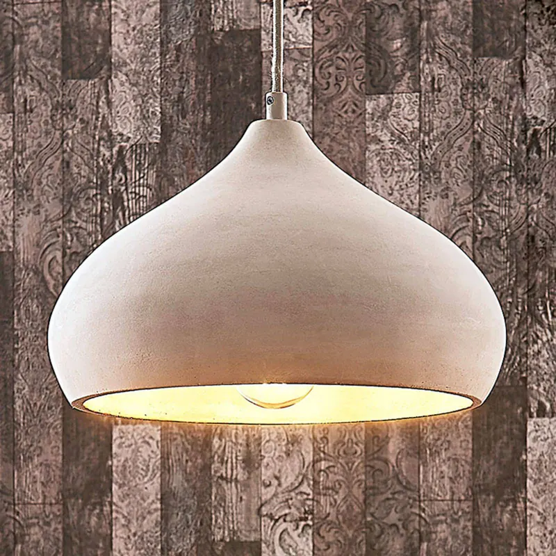 Lampa wisząca Lindby Morton, Ø 29 cm, szary, beton, E27
