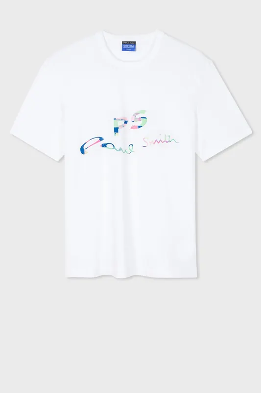 Paul Smith Mens Reg Fit Ss T Shirt Ps  White Maat: XL | Basic T-Shirts Outlet | Heren | Wit