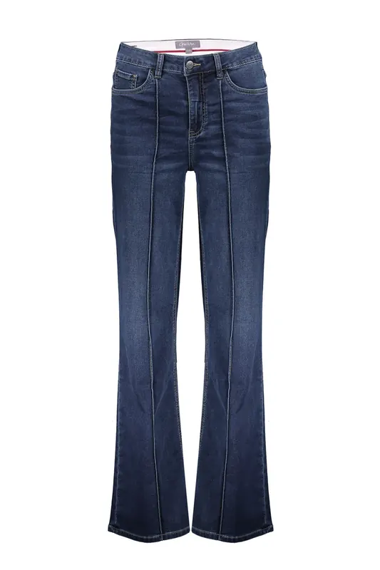 Geisha Jeans Straight Turn-up Stonewash Denim Maat: XL | Straight Broeken Outlet | Dames | Blauw