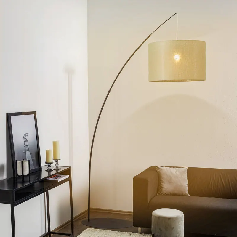 Lampa stojąca Moby Green z tekstylnym kloszem