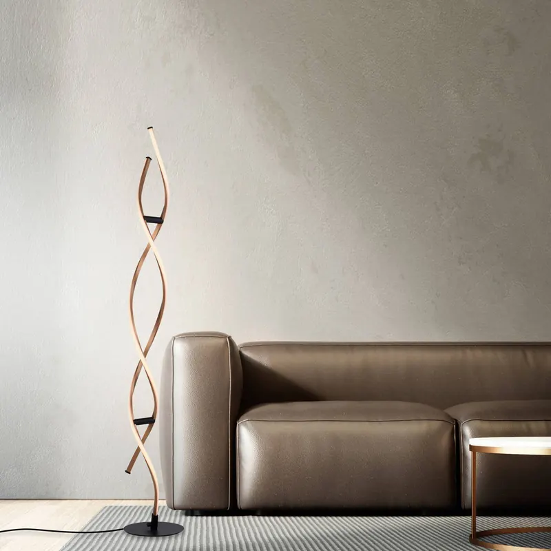 Paul Neuhaus Lampa stojąca LED Polina, złoty, metal, ściemniany