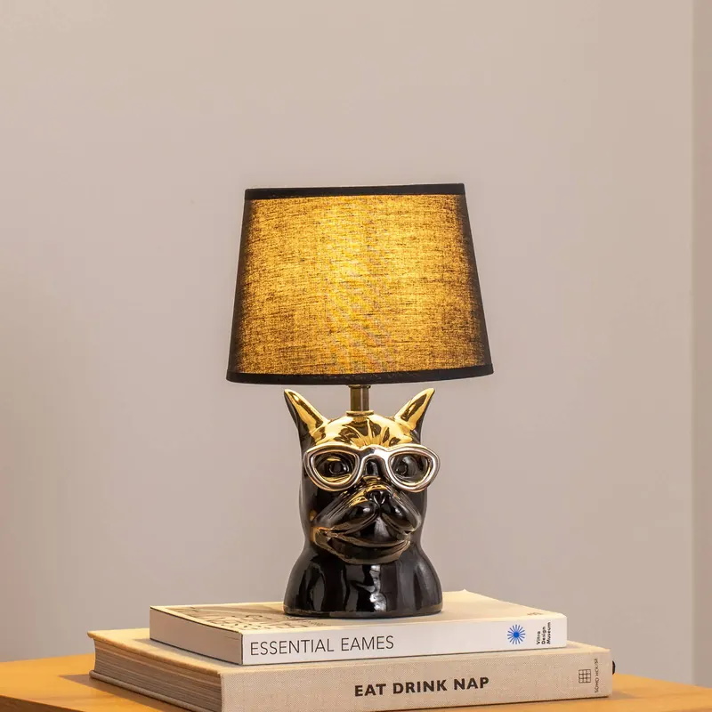 Lampa stołowa Biagio, czarna, ceramiczna, 29 cm wysokości, E14
