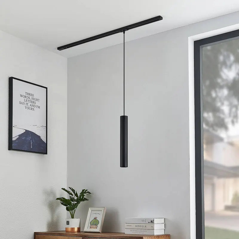 Lampa wisząca Lindby Linaro, 40 cm, czarna, 1-fazowa, GU10