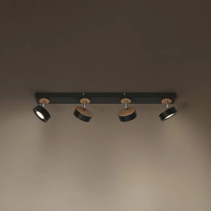 Reflektor sufitowy LED OSRAM PLUTO, czarny, 4 punkty świetlne, 3000 K