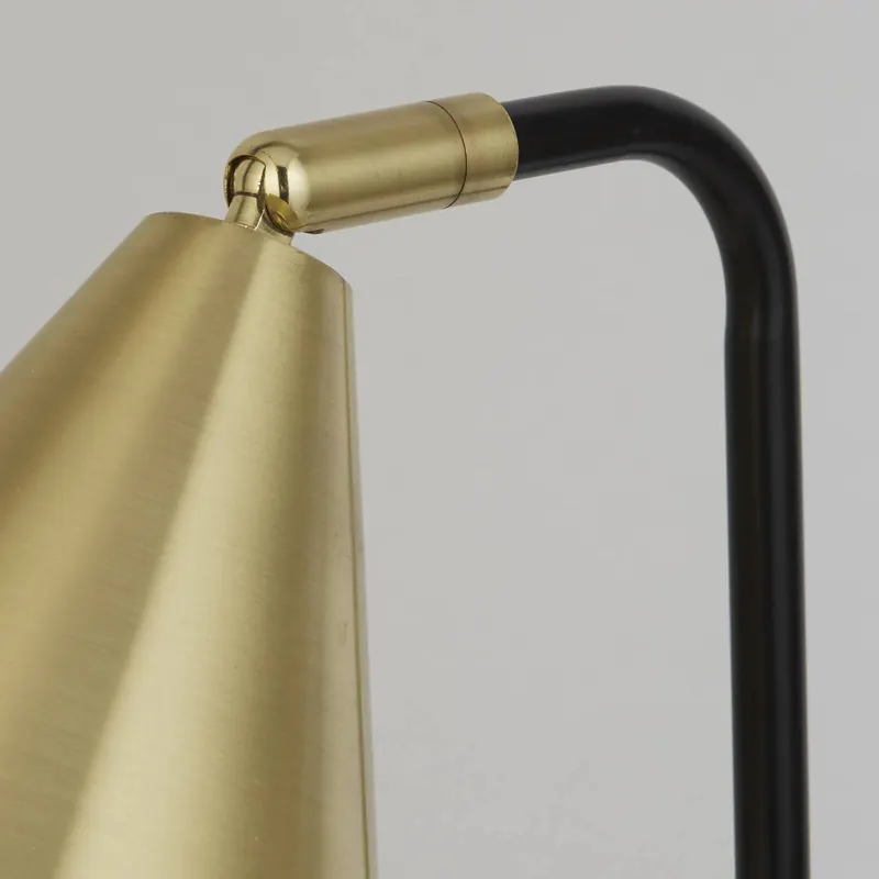 Lampa stołowa Rivan, czarna/złota, metal, 41 cm, E14