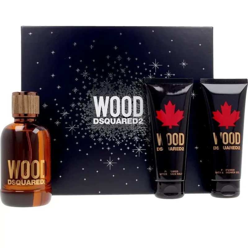 Dsquared2 Zestaw upominkowy Wood Woda toaletowa dla mężczyzn 100 ml, żel pod prysznic 100 ml i balsam po goleniu 100 ml