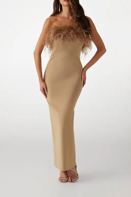 GUESS Marciano By  Evita Bandage Gown Desert Mud Multi Maat: 38 | Maxi Jurken Outlet | Dames | Beige