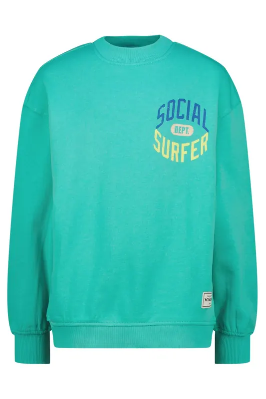 Vingino Boys Nurfs Sweater Fearless Turquoise Maat: 12 | Truien Outlet | kids