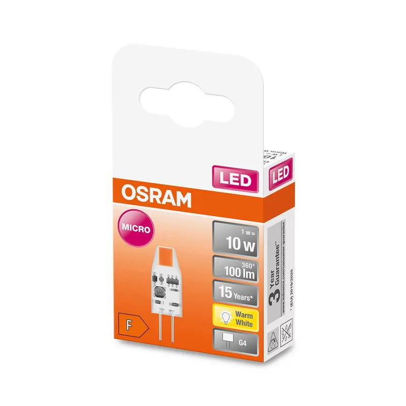 OSRAM PIN Micro żarówka z trzonkiem sztyftowym LED G4 1 W 100 lm 2700 K