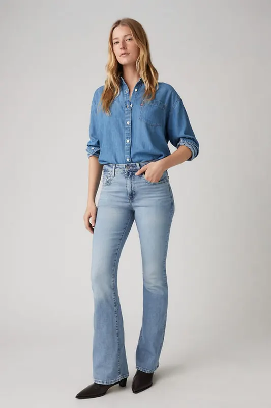 Levi's 726 High Rise Flare Jeans Maat: W30L30 | Wijde Broeken Outlet | Dames | Blauw