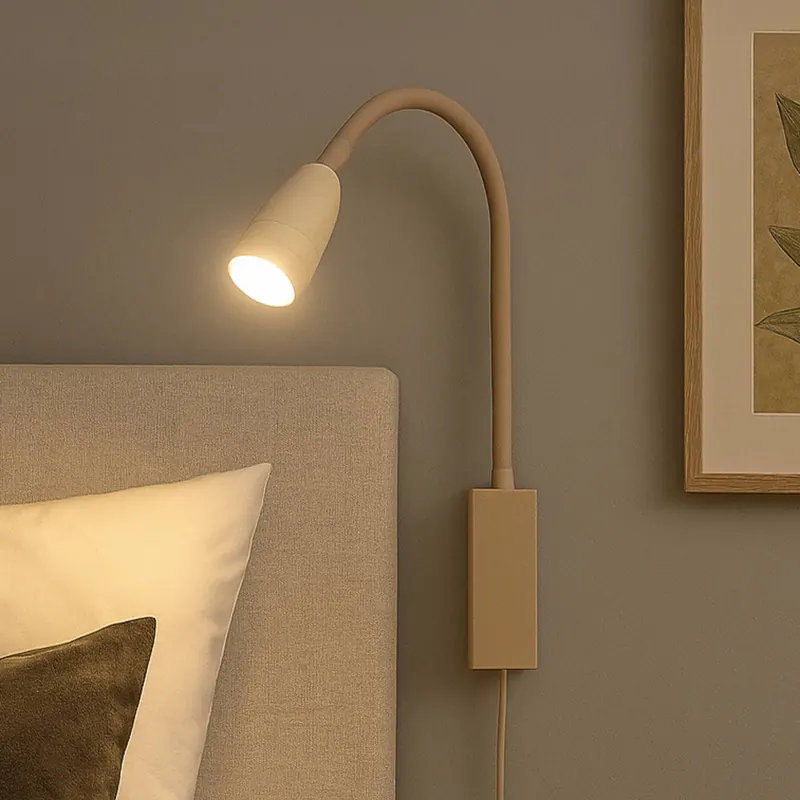 Kinkiet LED Sten, kolor piaskowy, wysokość 61 cm Sterowanie gestami