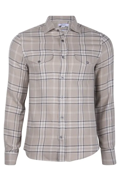 Reiss Orlando Casual Shirt — Sand Maat: M | Casual Overhemden Outlet | Heren | Zand