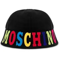 Moschino Multicolor Logo Canvas Hat Black Maat: L | Petten Outlet | Heren | Zwart