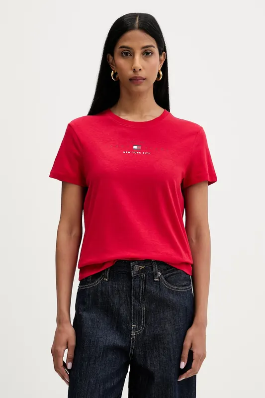 Tommy Jeans T-shirt damski z bawełną
