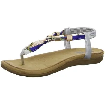 2 Go Fashion  Flache Sandalen Sandaletten silber-weiss 8018805-124