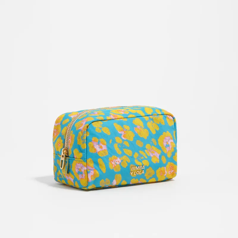 Saszetka mała nylon Leopard niebieska
