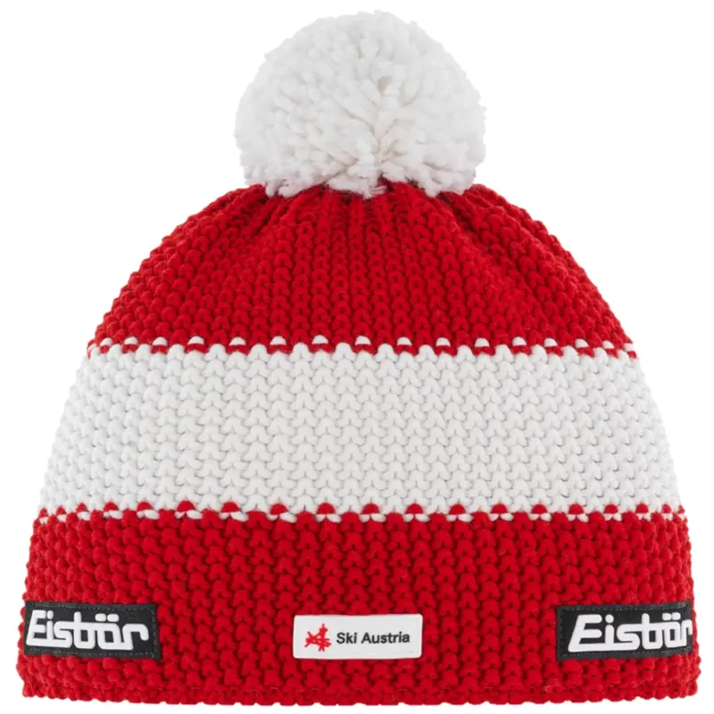 Eisbar Star Pompon MU SKA E33140-AUT, Unisex, Czerwone, czapki, Merino, rozmiar: One size