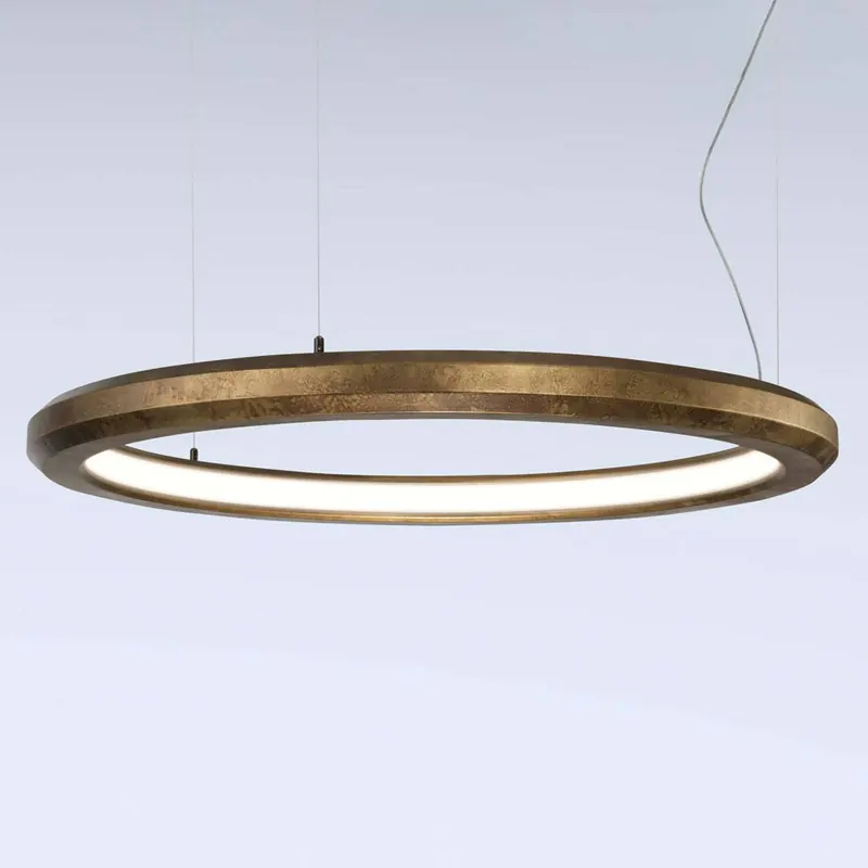 Lampa wisząca LED Materica Innes Ø 90 cm mosiądz
