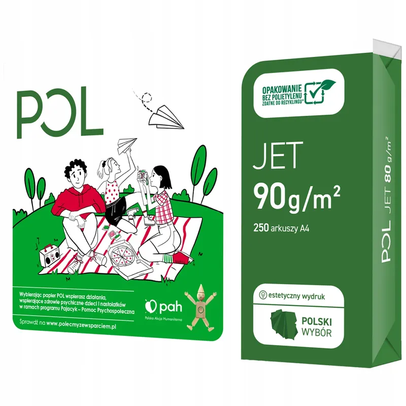 Papier biurowy ksero biały Polspeed A4 90g, klasa A, 166CIE, 250g arkuszy