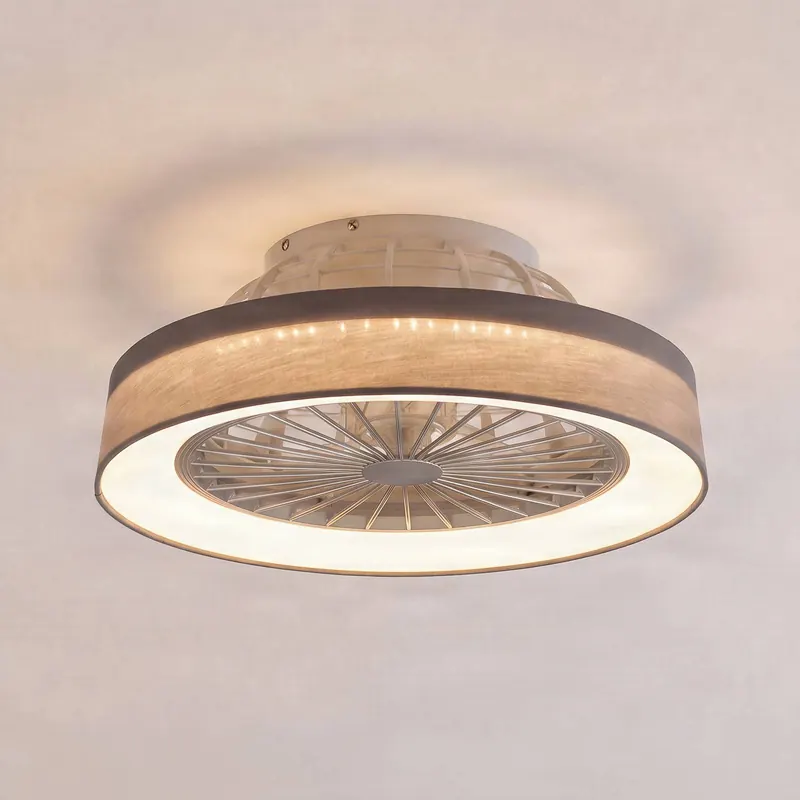 Wentylator sufitowy LED Lindby Mace, szary, Ø 47 cm, cichy, CCT