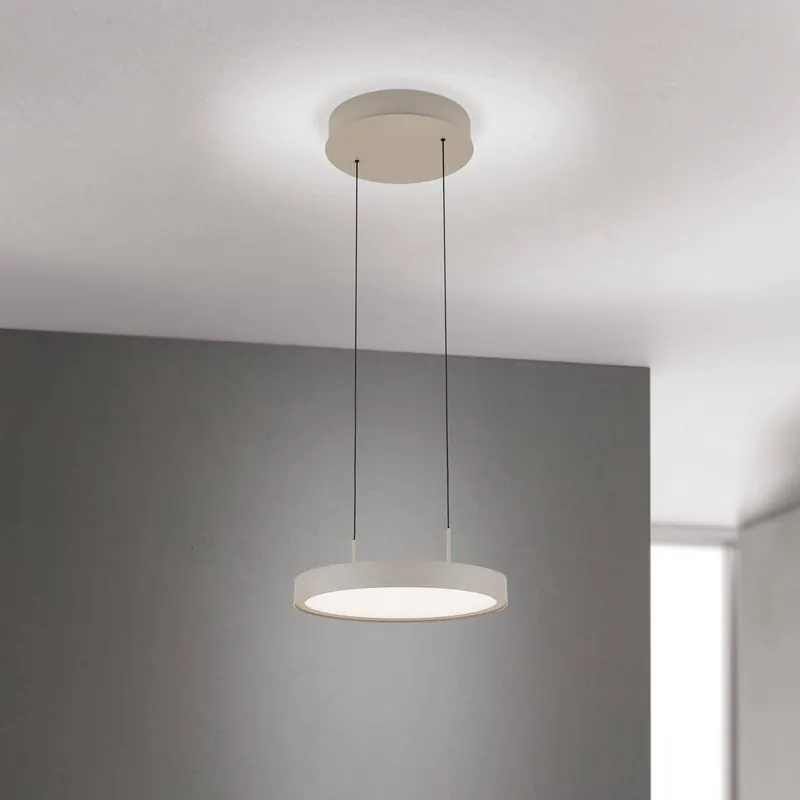 Żyrandol LED Teide, khaki, 1-punktowa, metal, 2700 K