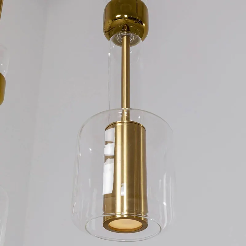 Lampa wisząca Kare Candy Bar, kolor złoty, stal, szkło, 3-punktowa.