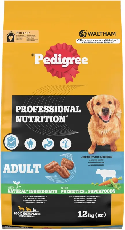 Pedigree sucha karma dla psa duże i średnie rasy wołowina warzywa 12 kg