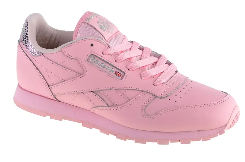 Reebok Classic Leather Metallic BD5898, Damskie, Różowe, buty sportowe, skóra naturalna, rozmiar: 36