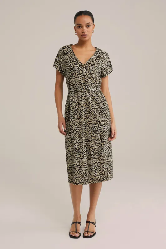 We Fashion Dress Midi Light Brown Maat: L | Midi Jurken Outlet | Dames | Bruin