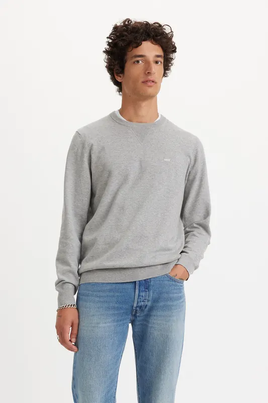 Levi's Lightweight Housemark Sweater Grey Maat: S | Sweaters Outlet | Heren | Grijs