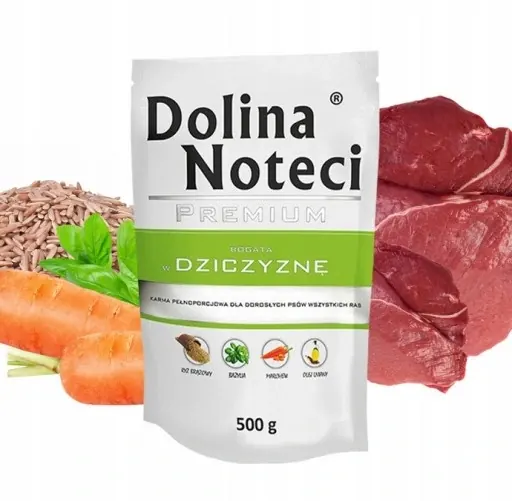 Mokra Karma Dla Psa Dolina Noteci Premium bogata w dziczyznę saszetka 500 g