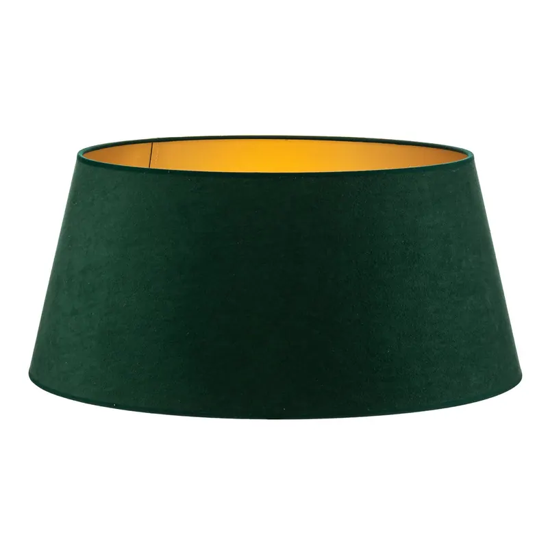Klosz lampy stożkowy wysokość 25,5 cm, ciemnozielony/złoty