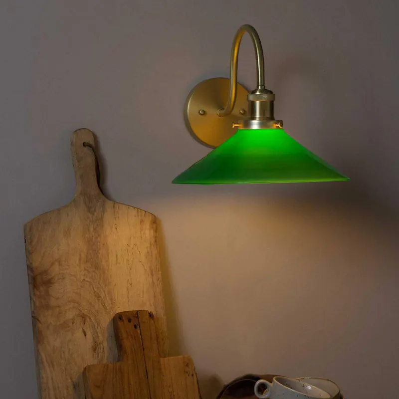 Kinkiet PR Home August, złoty/zielony, wysokość 25 cm, E27