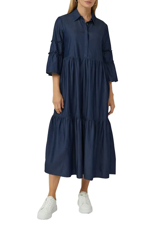 s.Oliver  Dresses Blue Denim Maat: 40 | Blousejurken Outlet | Dames | Blauw