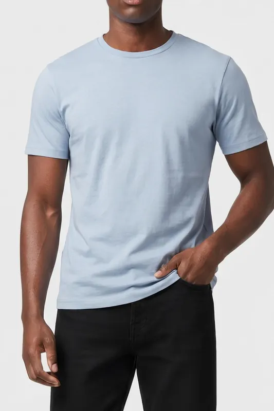 Reiss Crew Neck Jersey Dusty Blue Maat: L | Basic T-Shirts Outlet | Heren | Blauw