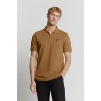 No Excess Polo Zip Pique Garment Dyed Camel Maat: XL | Poloshirts Outlet | Heren | Bruin