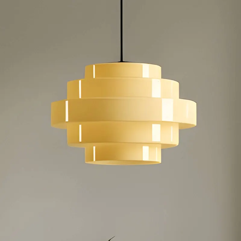Żyrandol Filo, żółta, Ø 28 cm, szkło
