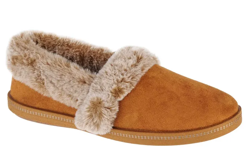 Skechers Cozy Campfire-Team Toasty 32777-CSNT, Damskie, Brązowe, kapcie, tkanina, rozmiar: 36