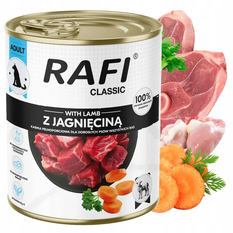 Dolina Noteci Rafi Classic karma mokra dla psa Jagnięcina 800g