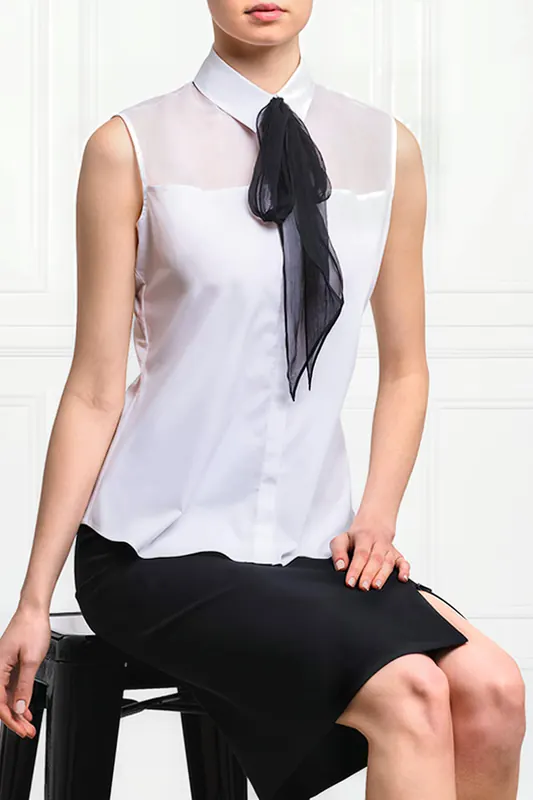 Anne Fontaine Pietra Black/white Maat: 44 | Blouses Outlet | Dames | Wit