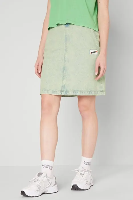 American Vintage High Waist Short Skirt Sur Teinture Vert Maat: S | Spijkerrokken Outlet | Dames | Groen