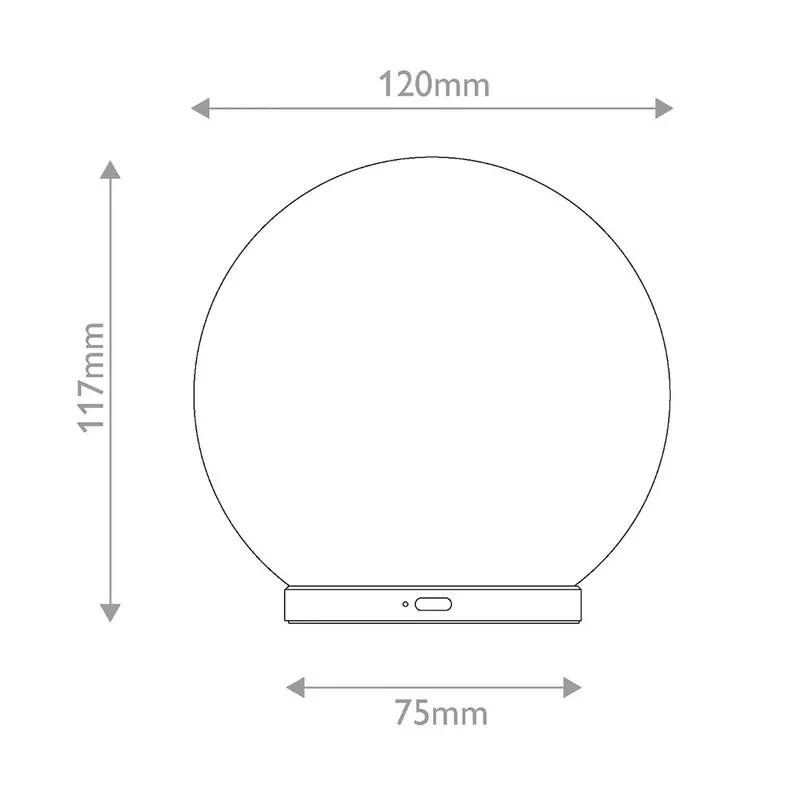Lampa stołowa LED Luna z akumulatorem, biała marmurowa/złota, 12 cm, ściemniana