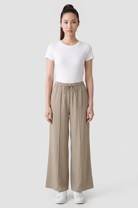 ARKET Elam Twill Beige Maat: 42 | Wijde Broeken Outlet | Dames | Beige