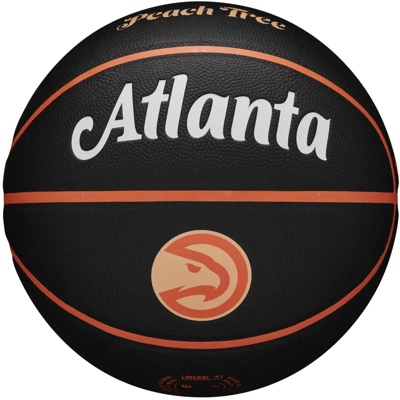 Wilson NBA Team City Collector Atlanta Hawks Ball WZ4016401ID, Unisex, Czarne, piłki do koszykówki, Skóra kompozytowa, rozmiar: 7