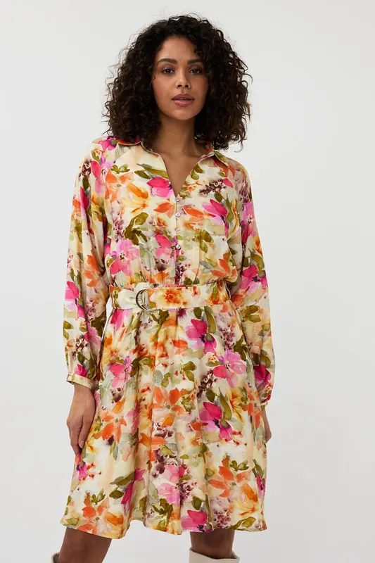 EsQualo Dress Raglan Floral Garden Print Maat: 44 | Blousejurken Outlet | Dames