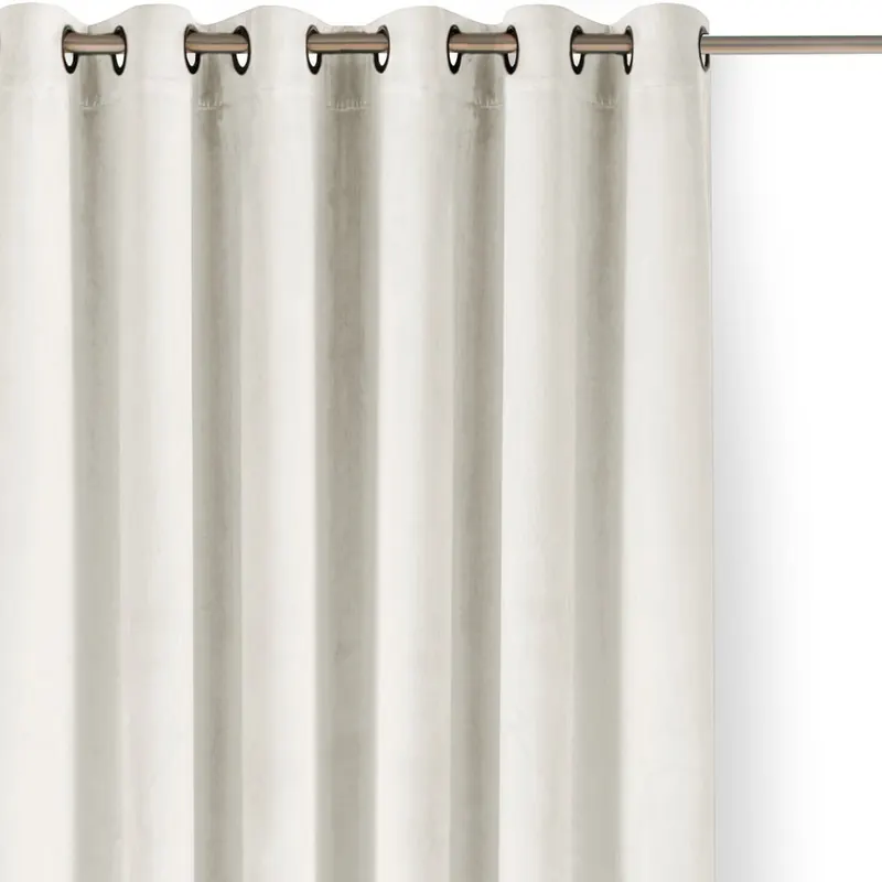 Kremowa aksamitna zasłona częściowo zaciemniająca (dimout) 400x175 cm Velto – Filumi