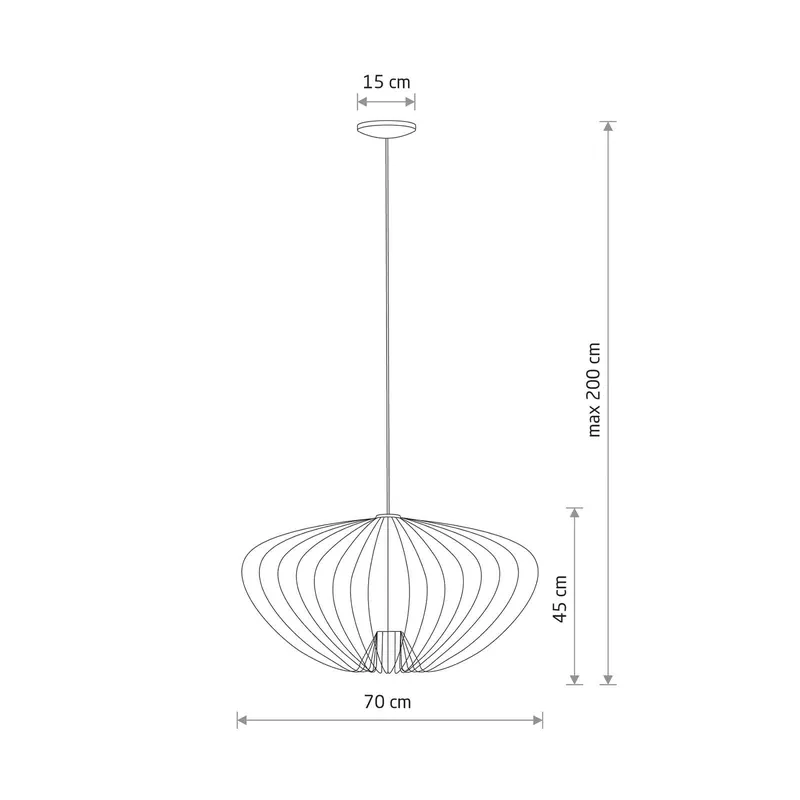 Żyrandol Pumpkin L, ciemnoszary, Ø 70 cm, metal, GU10